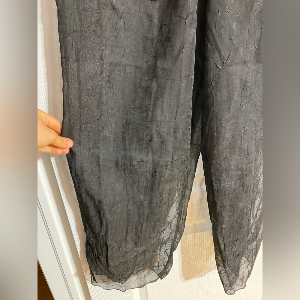 NWT Krista Boho Sheer Front Tie Coverup Beach Pool Swim Suit Black Pants Size 1X - Picture 3 of 7